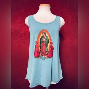 Lida atheltic Tank Top with Mexican Art Virgen De Guadalupe image Virgin Mary